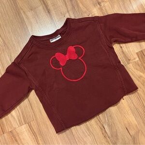 GAP Disney Maroon Crewneck Minnie Sweatshirt